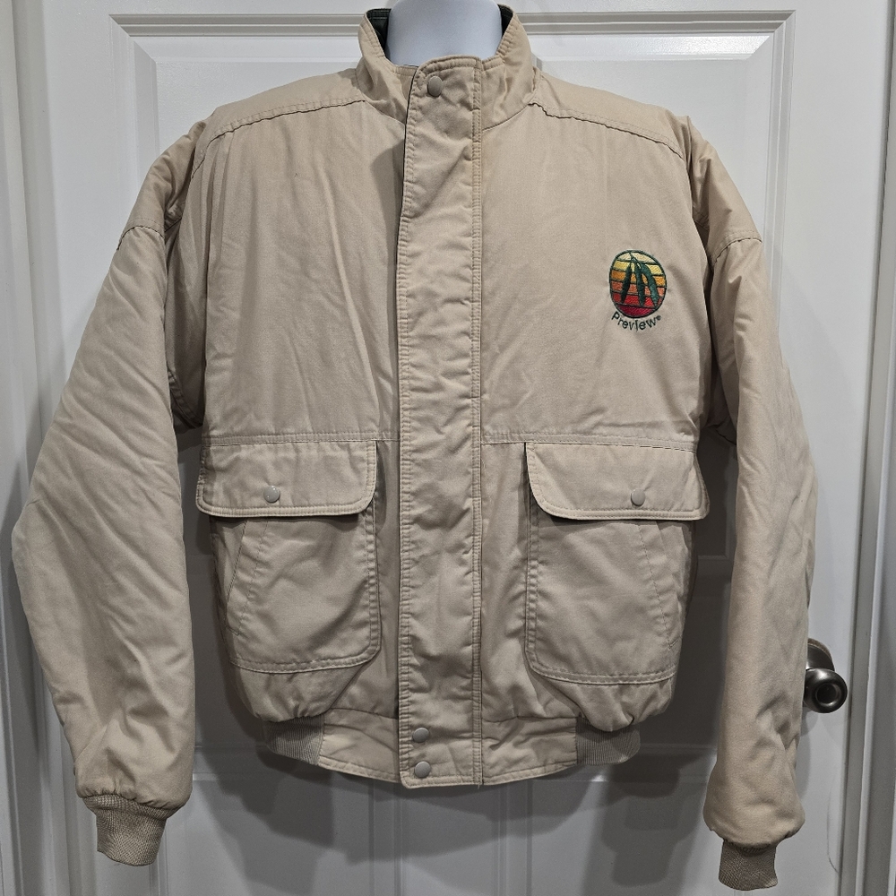 Vintage K Brand Bomber Jacket Men's Sz L Tan Workwear